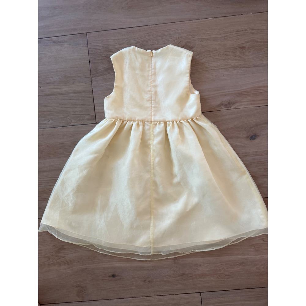 American Girl Girls Yellow Floral Embroidered Organza Party Dress Size 6 Formal - Picture 4 of 5